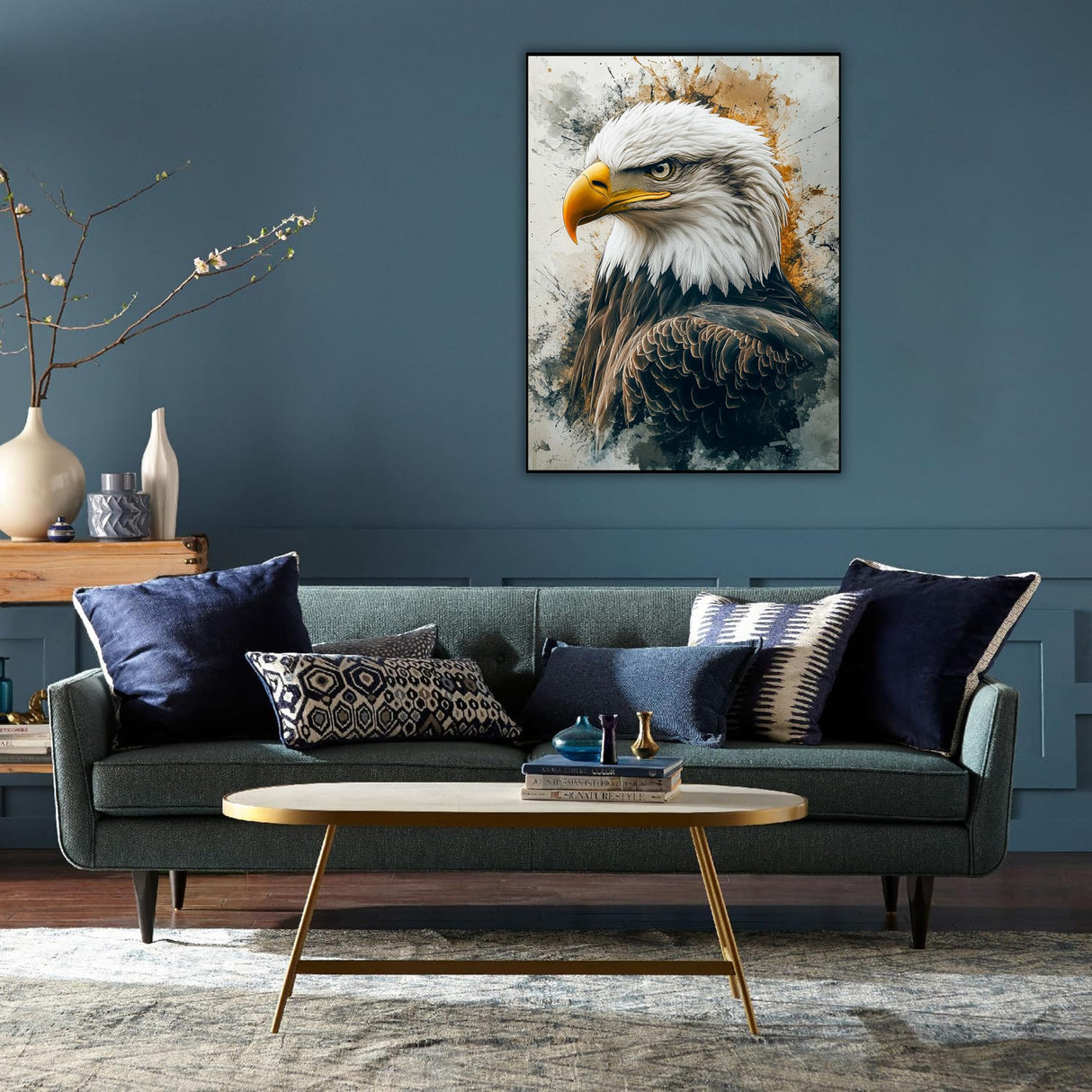 DFPSCLLA 5D Diamond Painting Kits for Adults Beginners,Bald Eagle Diamond Art Kit, DIY Full Round Drill Diamond Dot Gem Art Kits for Adults, Home Wall Decor 12x16 Inch DFPSCLLA