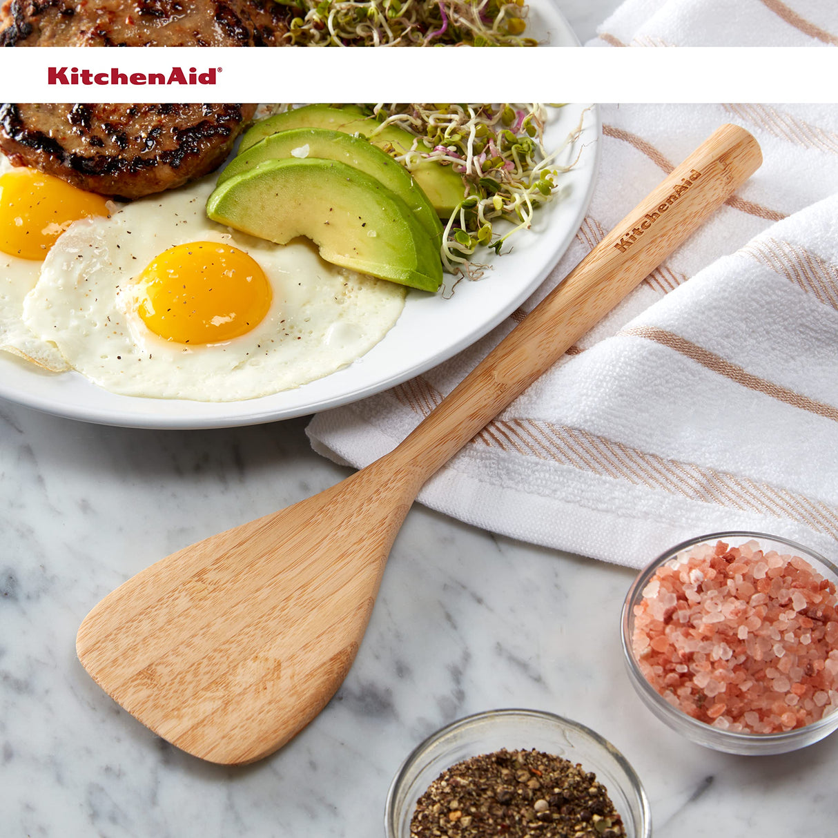 KitchenAid Universal Bamboo Short Turner, One size, Wood KitchenAid