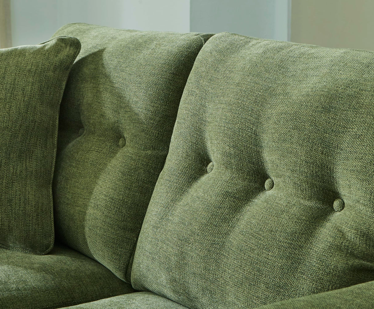 Signature Design by Ashley Bixler Mid-Century Modern Tufted Loveseat with 2 Toss Pillows, Green Signature Design by Ashley