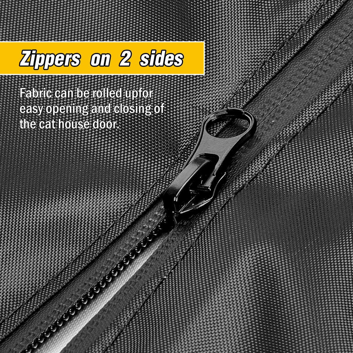 Kingling Outdoor Cat House Cover 25 Inch,Waterproof Catio Covers for 4 Tier Catio Outdoor Cat Enclosure with Wheels Weatherproof Cat Houses Cover for Outsides- 25" L x 25" W x 62" H(Black) Kingling