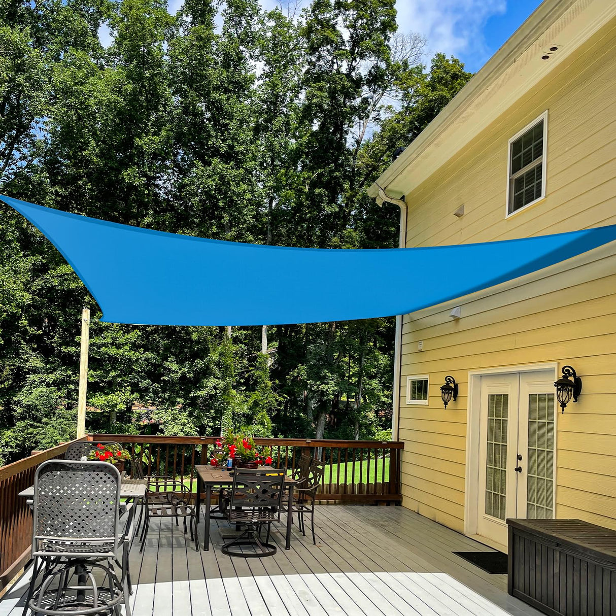TANG Sunshades Depot Blue 10' x 15' Sun Shade Sail Rectangle Canopy Shade Cover UV Block for Backyard Pergola Porch Deck Garden Patio Outdoor Activities TANG