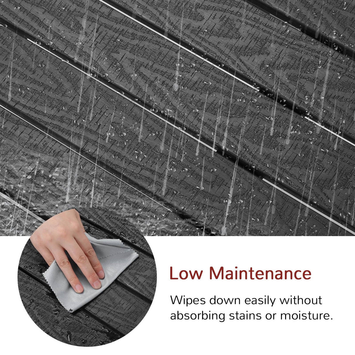 Stoog Outdoor Bench, 2-Person Patio Backless Bench, All-Weather HIPS Garden Bench, Never Rot or Fade, for Backyard, Porch, Patio, Deck, and Entryway, Black Stoog