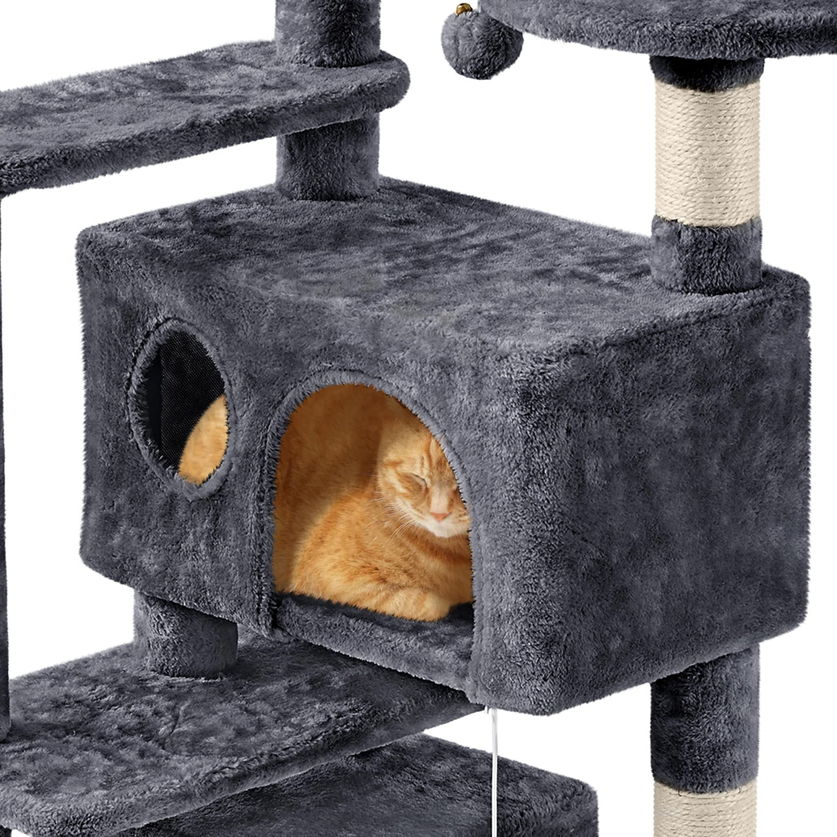 Topeakmart 57 inches Multi-Level Cat Tree Cat Condo with Scratching Posts Kittens Activity Tower Pet Play House Furniture Topeakmart