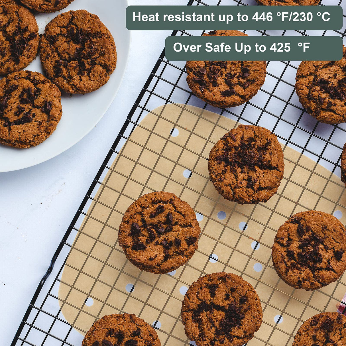 200pcs Air Fryer Parchment Paper Disposable Liner 8.5inch, Premium Perforated for Air Fryer, Streamer, Pans, No Burn, Easy Cleanup (Brown) SyeiouC