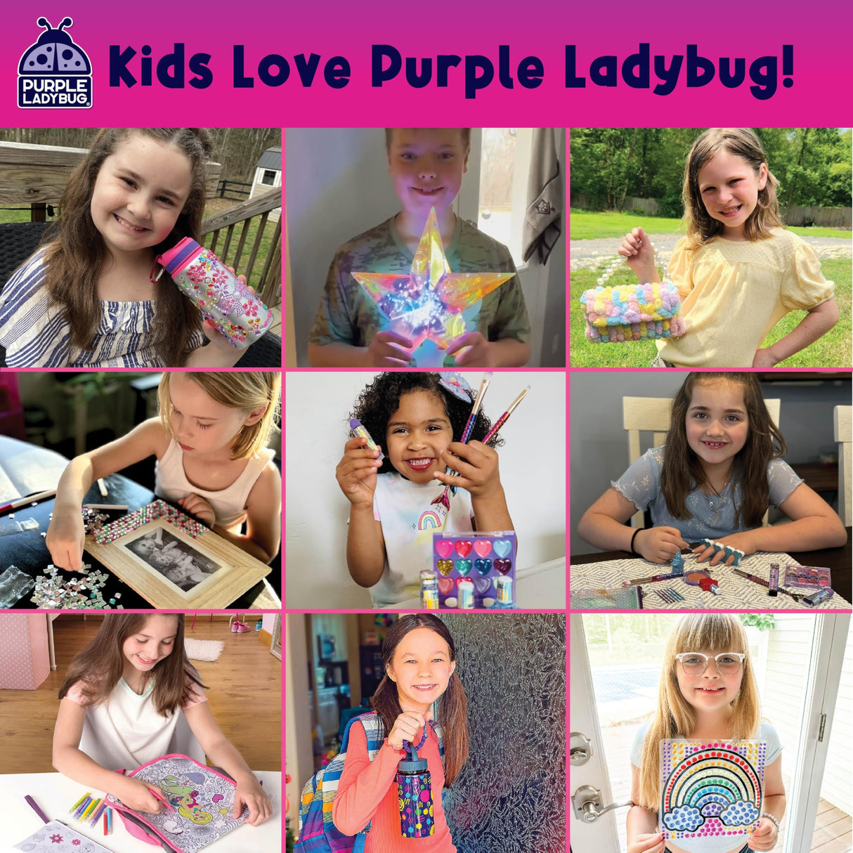 PURPLE LADYBUG Unicorn Headband Making Kit - Unicorn Crafts for Girls Ages 4-9, Birthday Gifts, DIY Hair Accessories Set, Great Summer Activity for Girls PURPLE LADYBUG