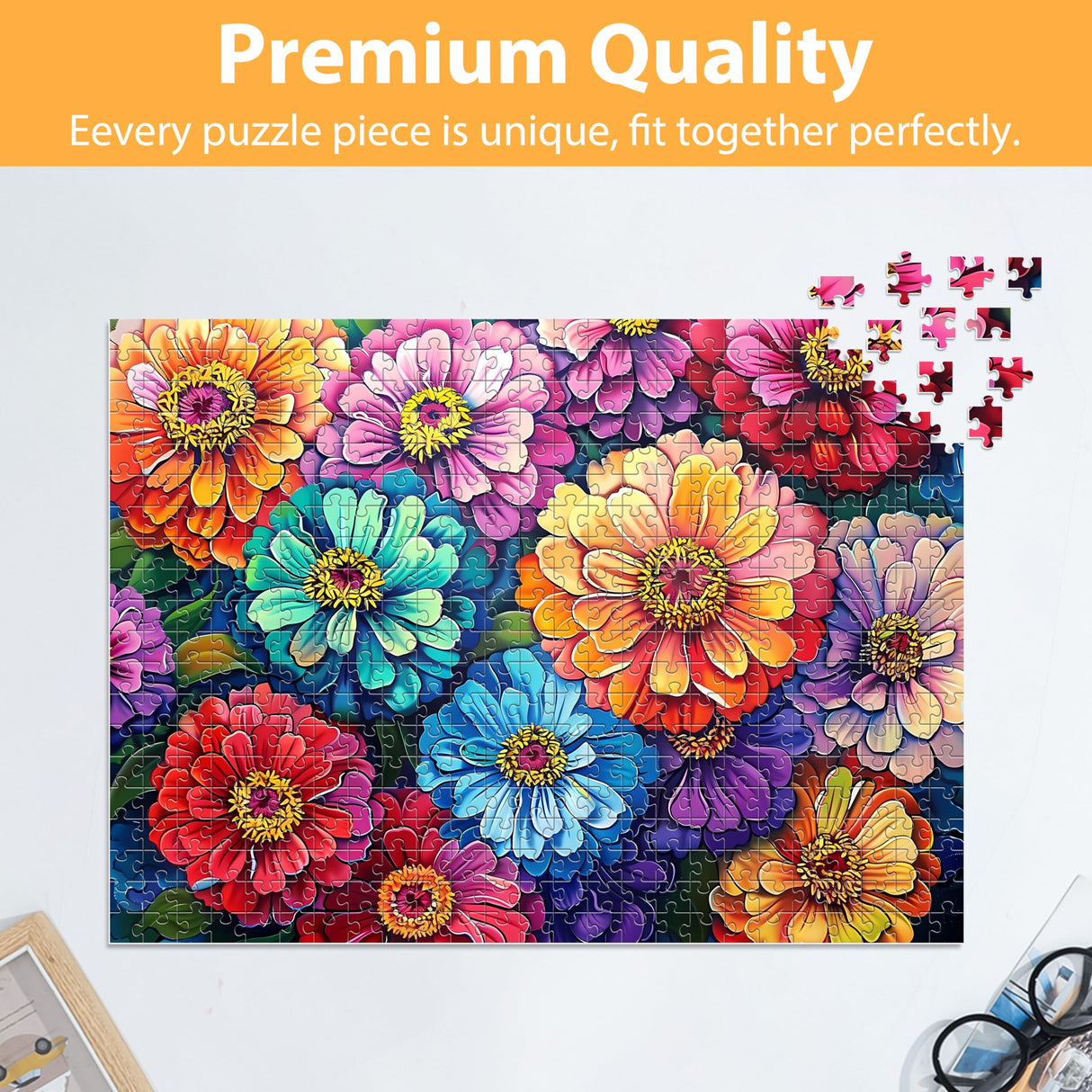 500 Piece Puzzle for Adults Puzzle Flowers, Recycled Cardboar Jigsaw Puzzles 500 Pieces Children Elderly, Family Activity Game Great Gift for Mom Dad Friend Difficult Puzzles Size 20.5 x 15 inches Biarek