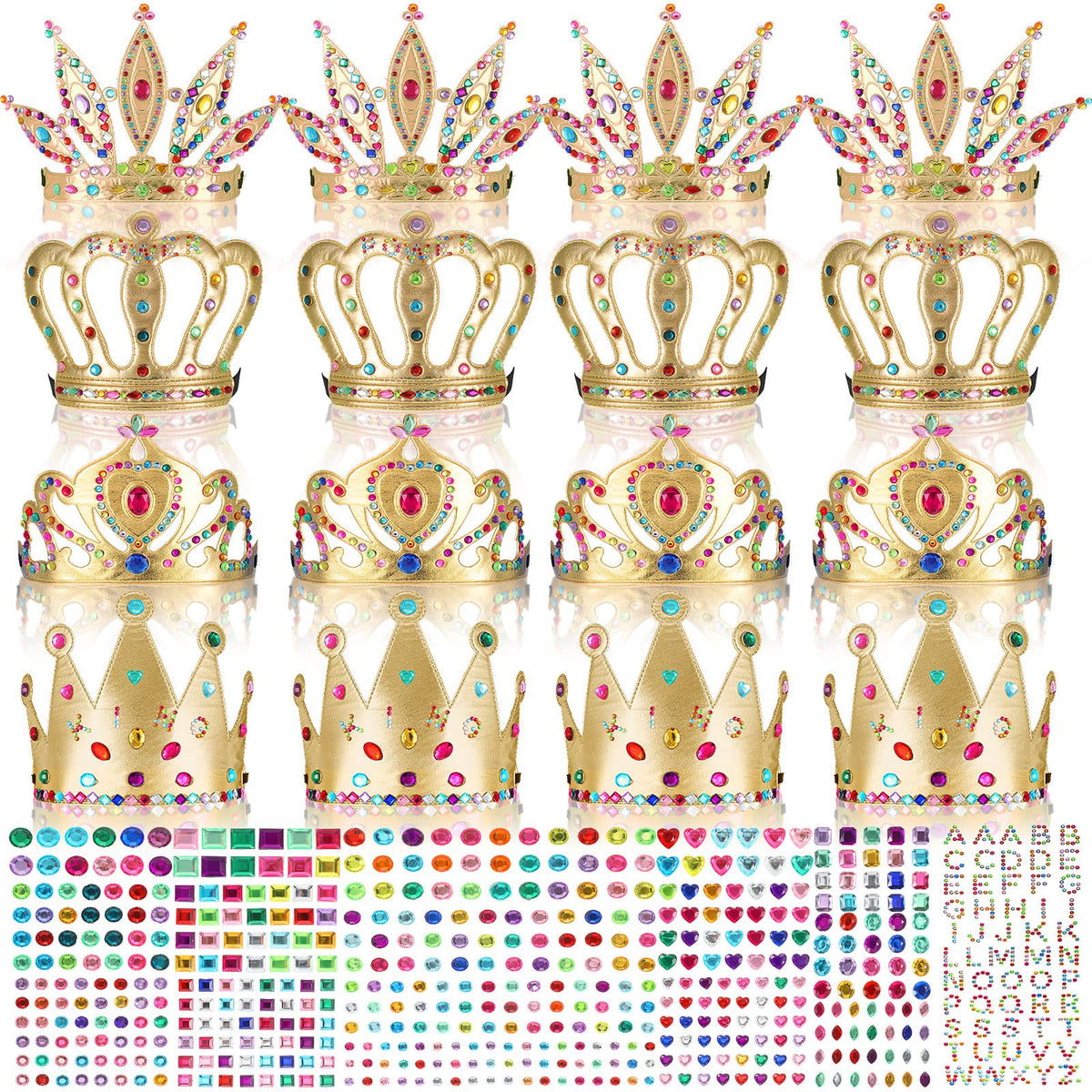 Civaner 17 Pcs Princess Party Crowns Set DIY Tiaras Making Kit for Kid ...