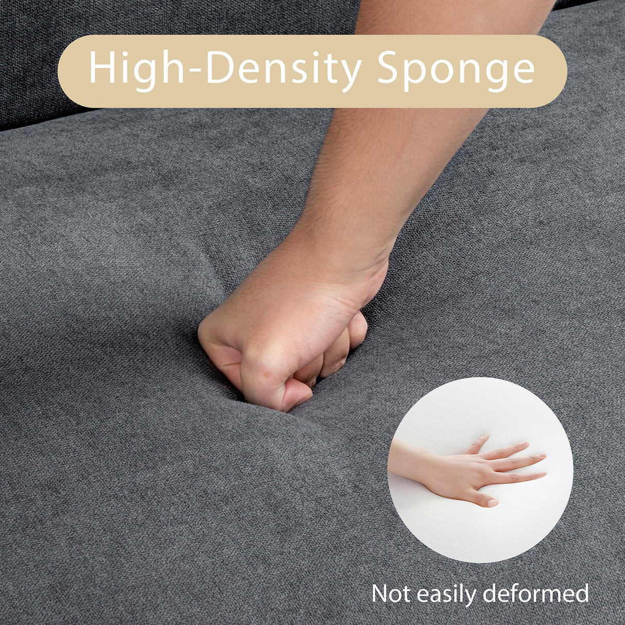 JAMFLY Sofa Set for Living Room 47'' Small Loveseat, Love Seat Couches Sofa Set for Small Spaces Bedroom Office Apartment (Dark Gray) JAMFLY