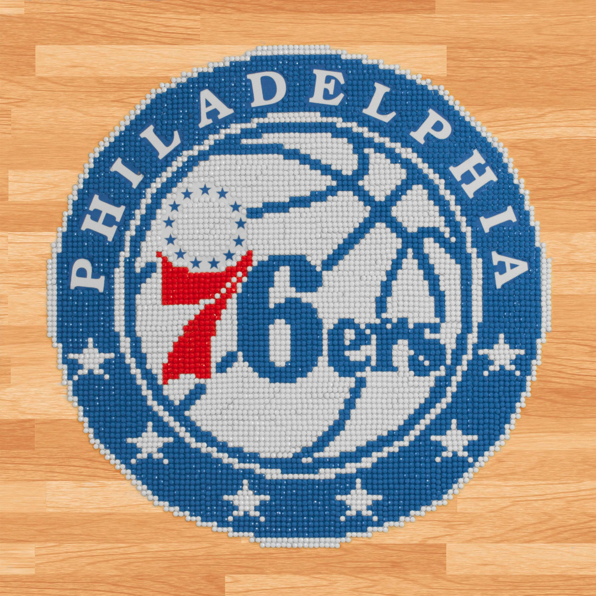 DIAMOND DOTZ NBA Philadelphia 76ersx Basketball Diamond Painting Kits for Adults - Diamond Art Kits a Relaxing Creative Craft Kit with Dotz Gems 12.6"x12.6" DIAMOND DOTZ