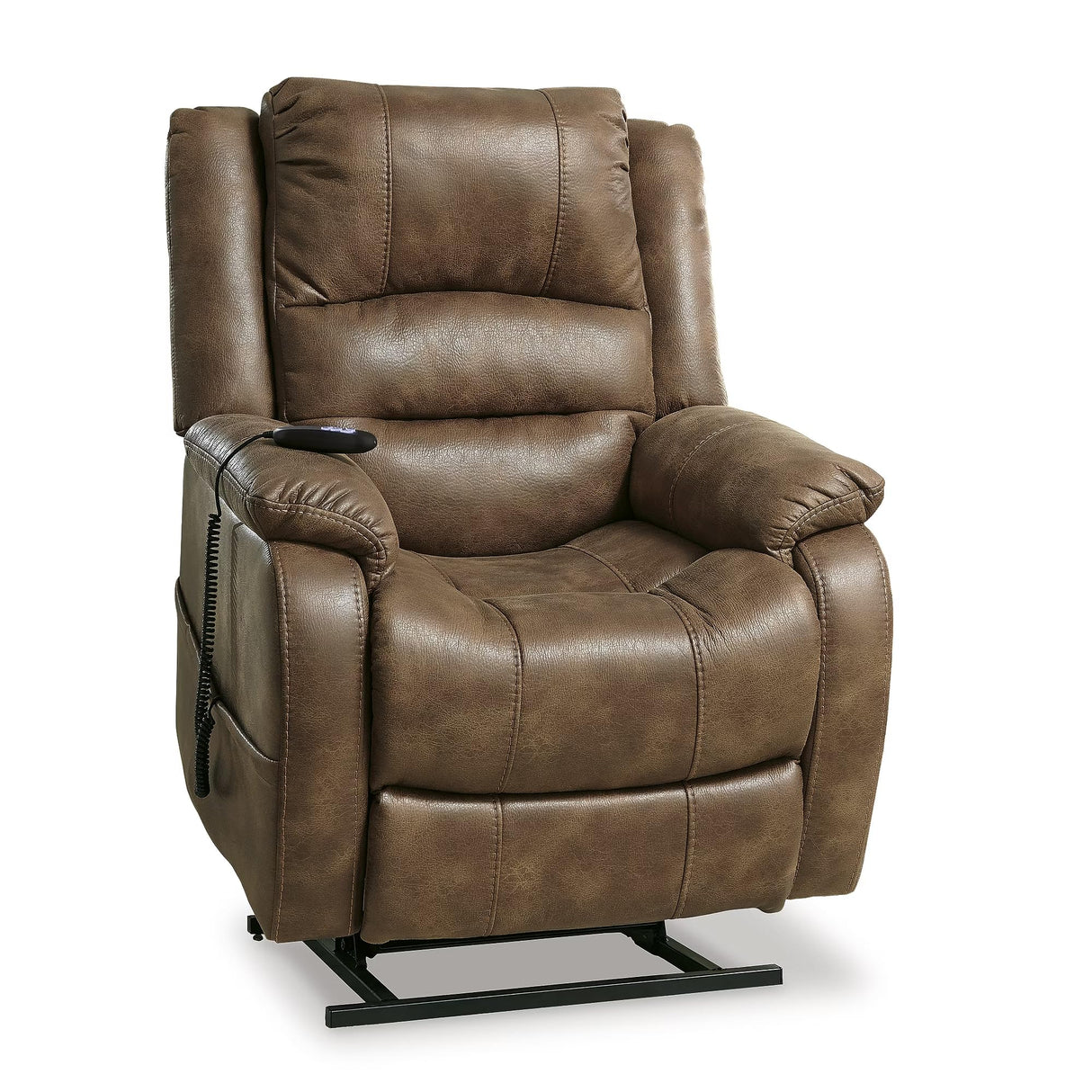 Signature Design by Ashley Yandel Faux Leather Electric Power Lift Recliner for Elderly, Brown Signature Design by Ashley
