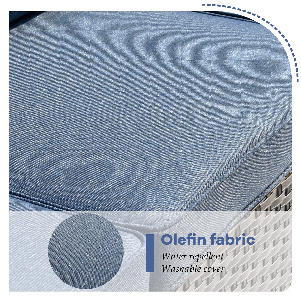 HOOOWOOO 13 Piece Patio Sectional Furniture Set with Fire Pit Table,Modern Wicker Outdoor Conversation Sofa Sets,All Weather Modular L Shaped Outside Couch Swivel Chair Set(Denime Blue) HOOOWOOO