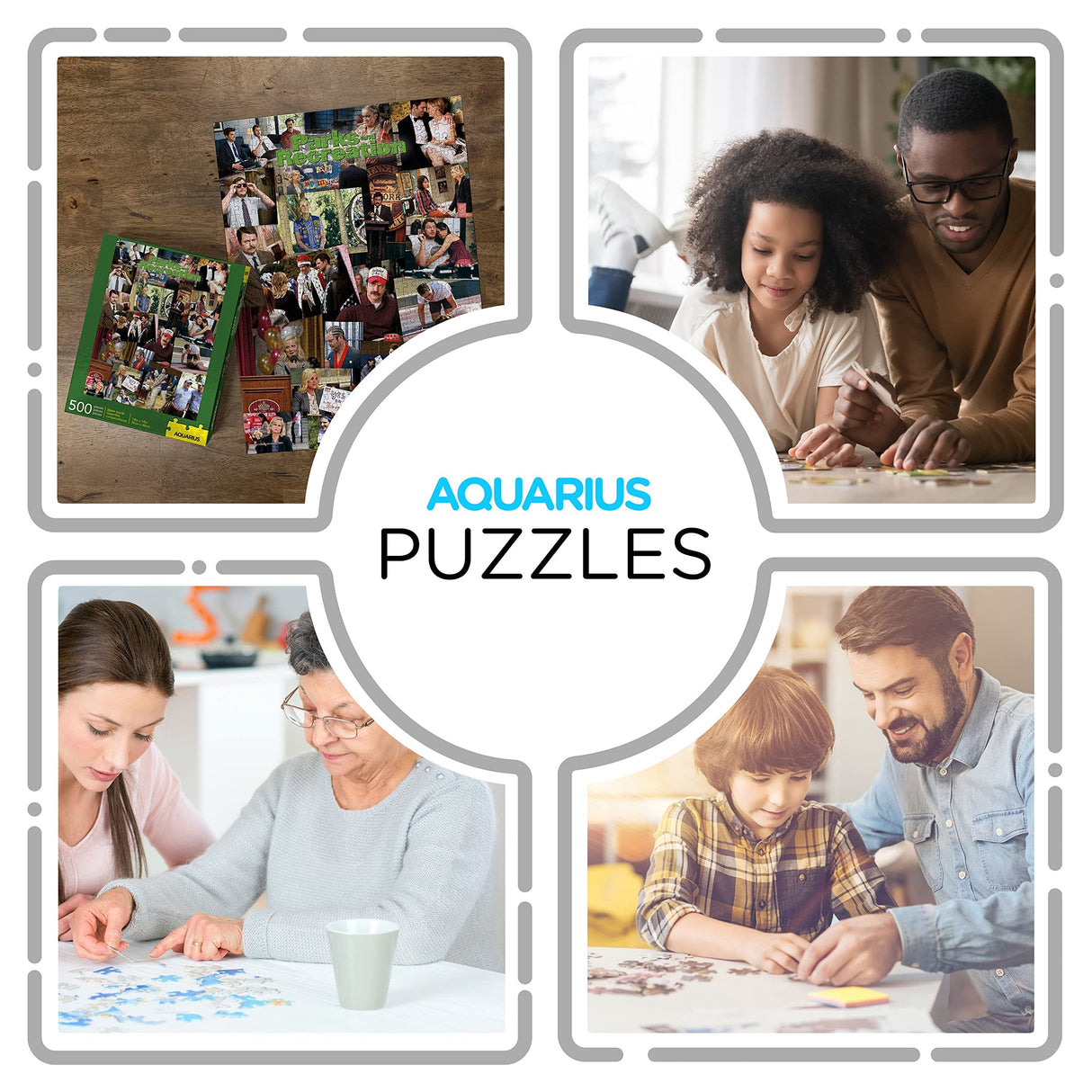 AQUARIUS Parks & Rec Collage Puzzle (500 Piece Jigsaw Puzzle) - Glare Free - Precision Fit - Officially Licensed Parks & Rec Merchandise & Collectibles - 14 x 19 Inches AQUARIUS