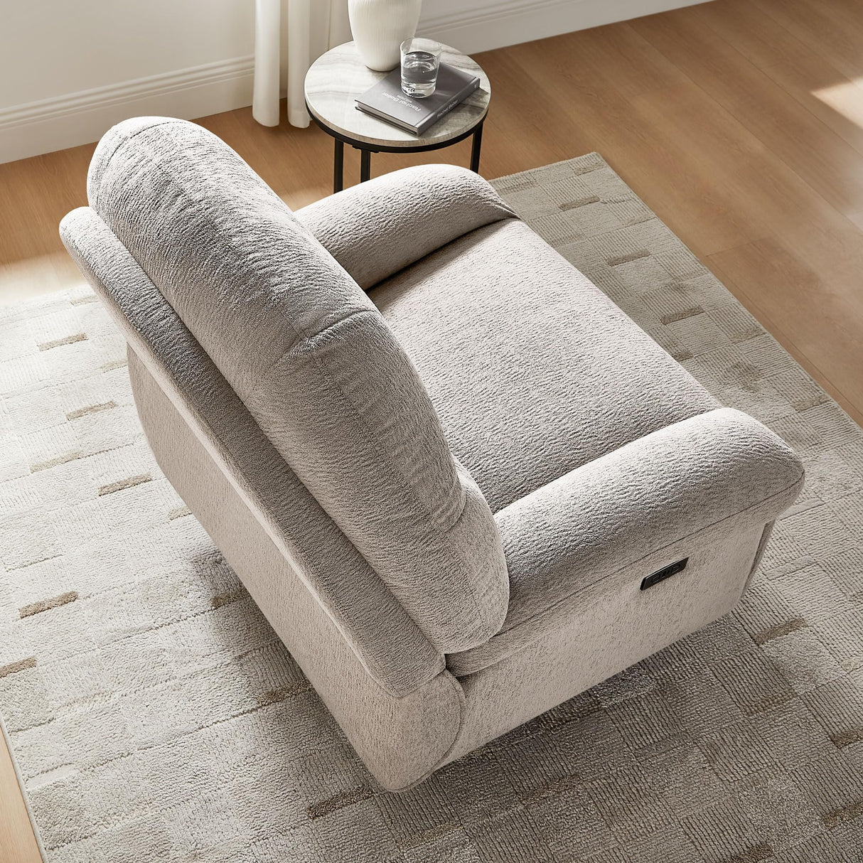 VANOMi Power Recliner Chair with USB & Type-C Charging, 270° Swivel Glider Rocker, Electric Nursery Recliner for Living Room, Bedroom, and Office, Light Gray VANOMi