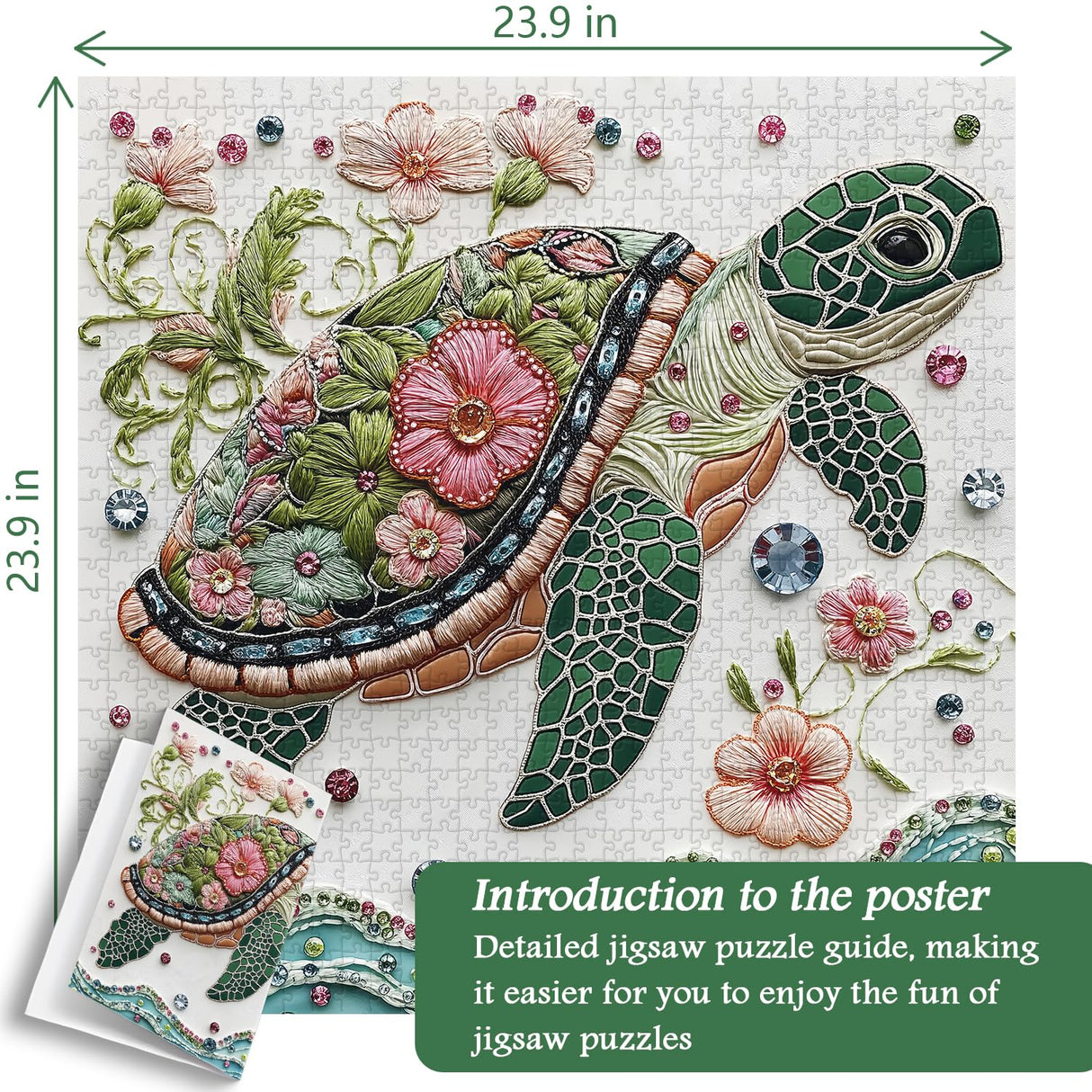 Sea Turtle 1000 Piece Puzzle for Adults, PICKFORU Wave Spirit Jigsaw Puzzle 1000 Pieces, Nature Animal Art Puzzles as Home Decor PICKFORU