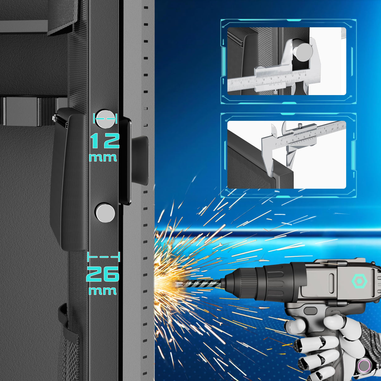 Greenvelly 53" Wall Gun Safe,Gun Safes for Rifles and Pistols with Biometric Fingerprint Lockable Door, 4 Rifle Safe with 3 Removable Shelves for Home Office, Bedroom,Livingroom(Black) Greenvelly