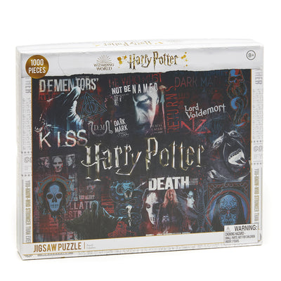 Paladone Harry Potter Dark Arts 1000 Piece Jigsaw Puzzle, featuring Voldemort and Death Eaters - 30" x 24" Spooky Merchandise & Poster for Harry Potter Fans, Black