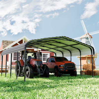 Royal Windsor 20×20 FT Metal Carport Car Port for 2 Car, Multi-Use Heavy Duty Metal Garage Shed for Car, Outdoor Car Port Kit with Galvanized Steel Roof Building and Frame
