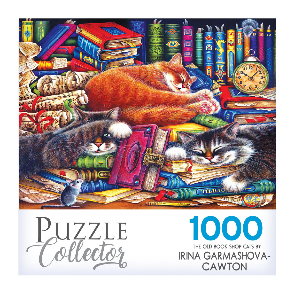 RoseArt - Puzzle Collector - The Old Book Shops Cats - 1000 Piece Jigsaw Puzzle for Adults RoseArt