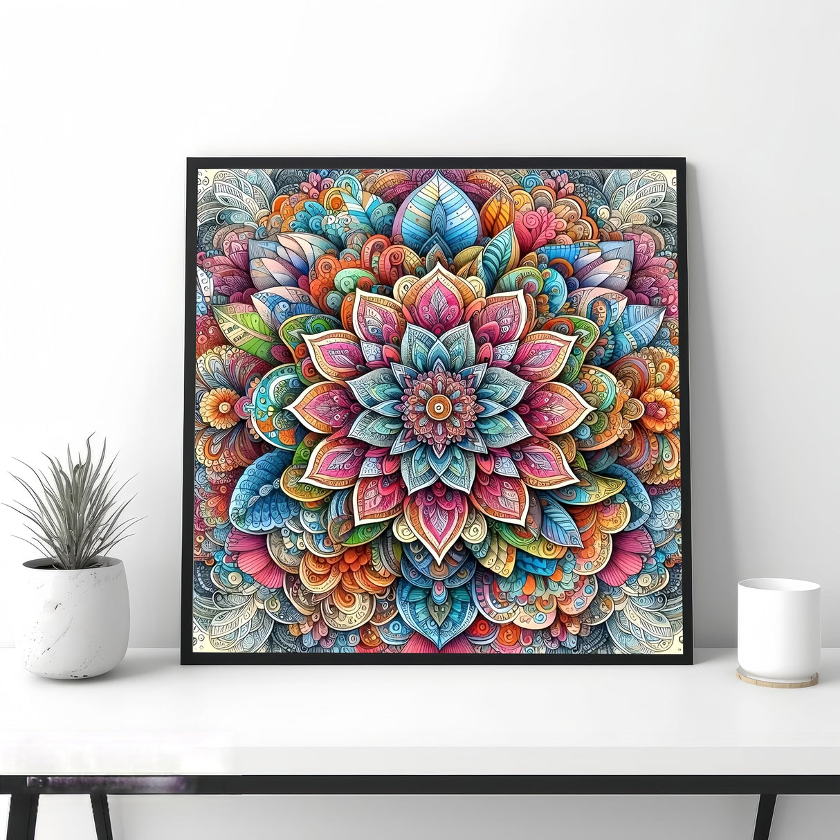 GXGLLPZBY Diamond Art Kits for Beginners,Mandala Diamond Painting Kits for Adult, 5D DIY Flower Full Drill Paint by Diamonds Dot Gem Art Painting Kits,for Home Wall Decor 13.8X13.8inch GXGLLPZBY