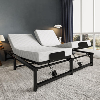 Einhomn King Adjustable Bed Frame, Electric Bed Base with Quiet Motor, Independent Head and Foot Incline, Zero Gravity & Anti-Snore Modes, Wired Remote, Easy Assembly
