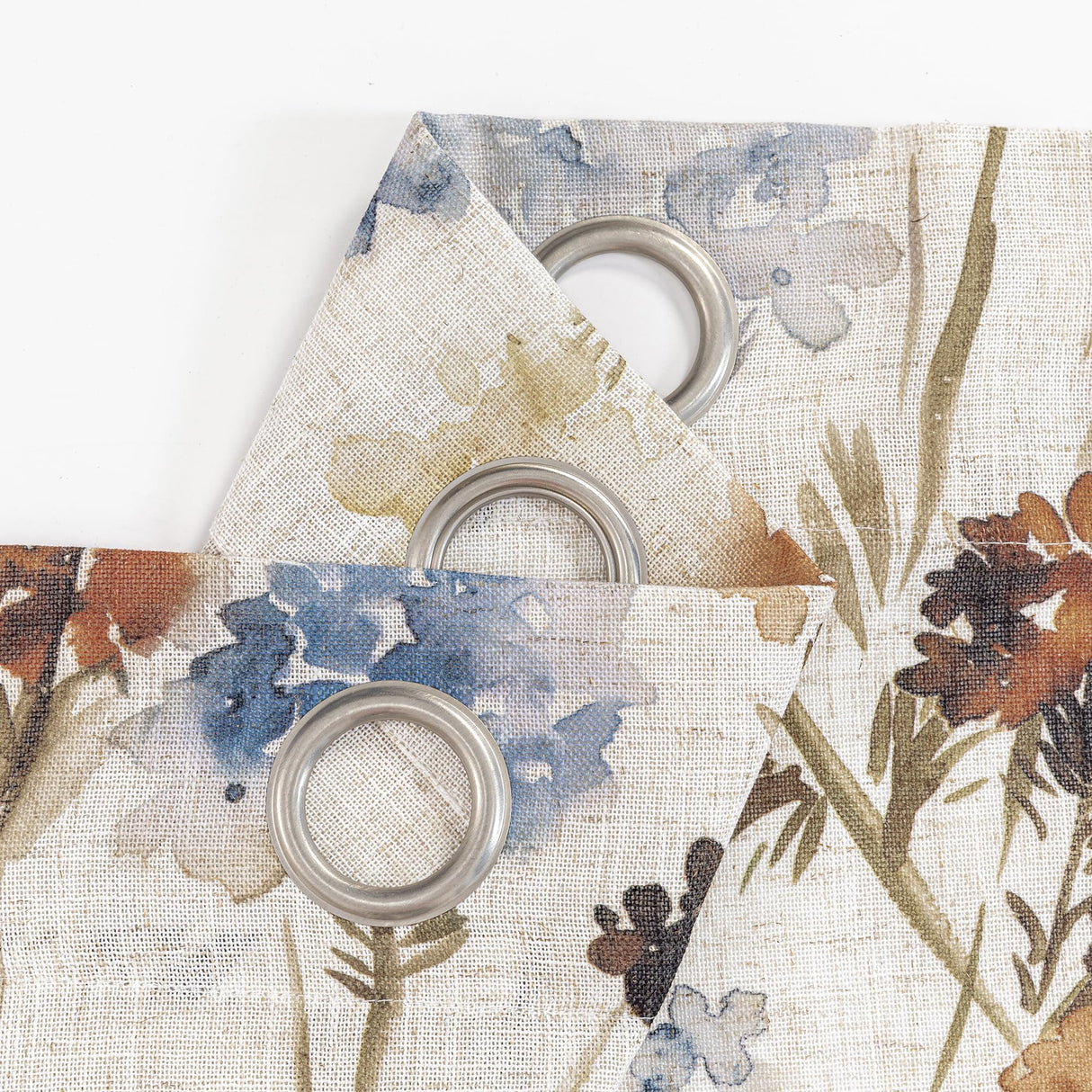 MYSKY HOME Floral Linen Curtains 84 inch Length 2 Panels Set Fall Patterned Semi Sheer Light Filtering Privacy Farmhouse Grommet Drapes for Living/Dining Room, Yellow, W52 x L84, Pack-2 MYSKY HOME