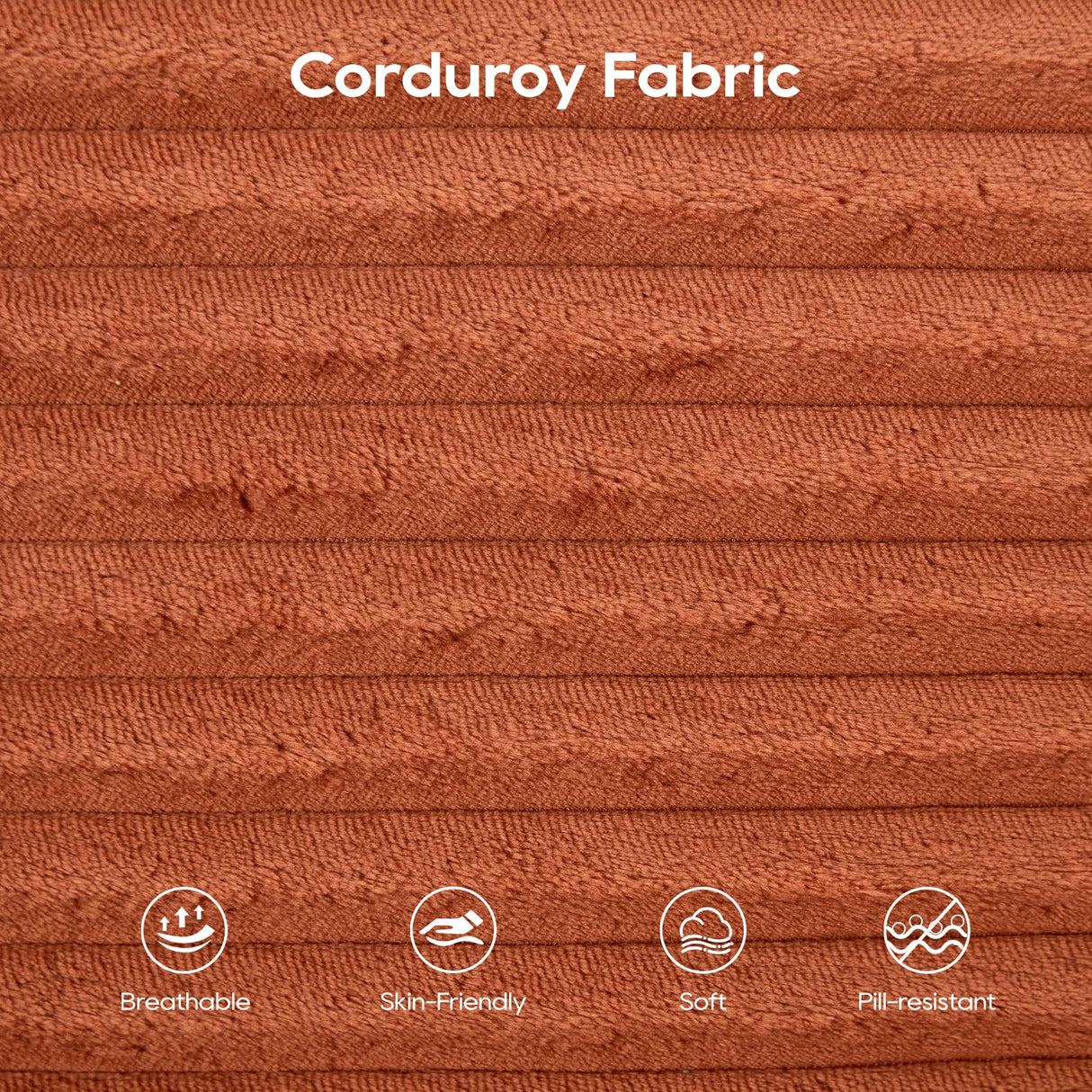 KIVENJAJA 70.87" Boneless Loveseat Sofa, Modern 2-in-1 Convertible Sleeper Sofa, Comfy Cloud Loveseat Couch, Corduroy Small Boneless Couches for Living Room Small Space, Bedroom, Orange KIVENJAJA