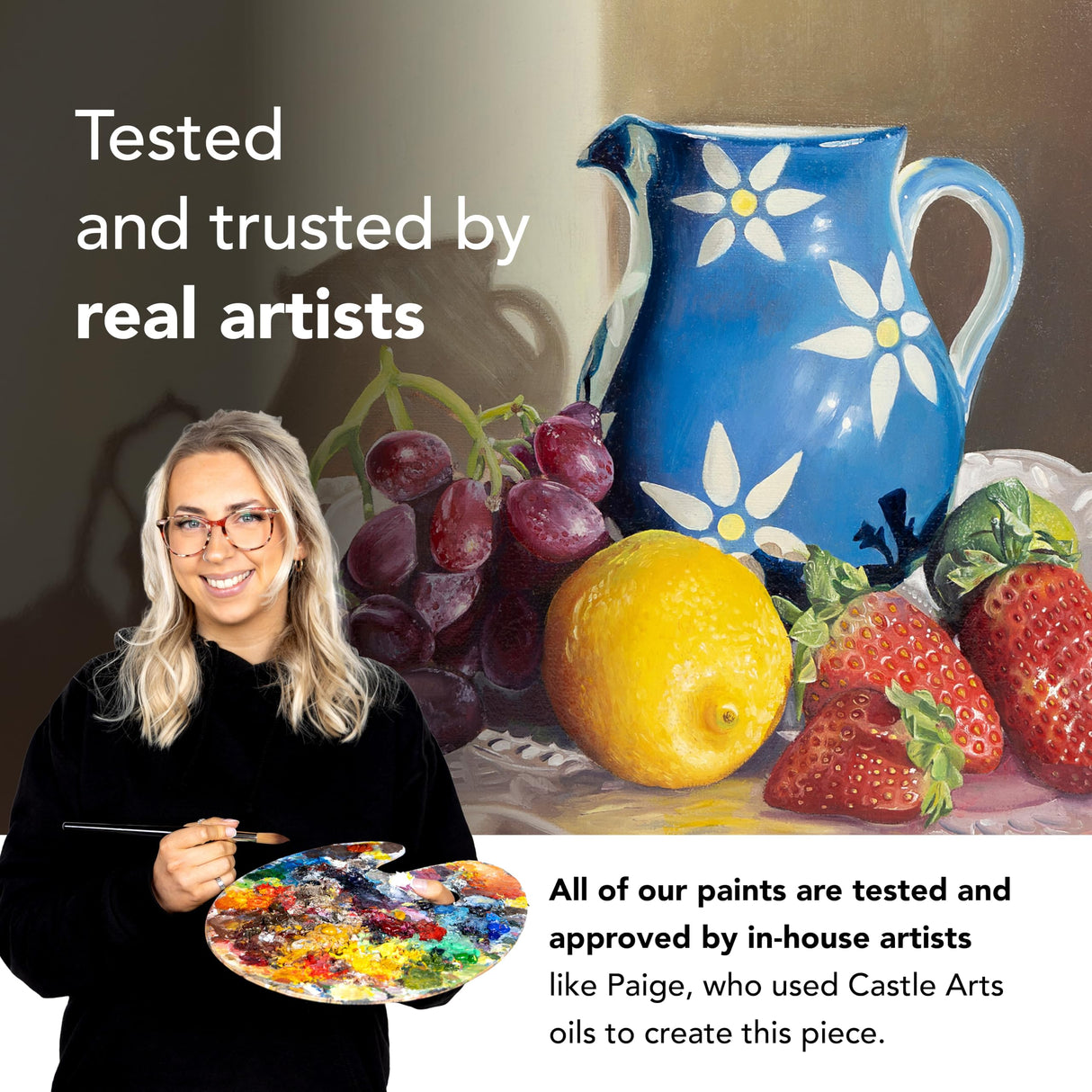 Castle Art Supplies 24 X 12ML Oil Paint Set | Great Value Set for Adult Artists, Beginners and Advanced | Vibrant Variety of Smooth-to-Use Colors | in Impressive Presentation Box with Tutorial (New) Castle Art Supplies