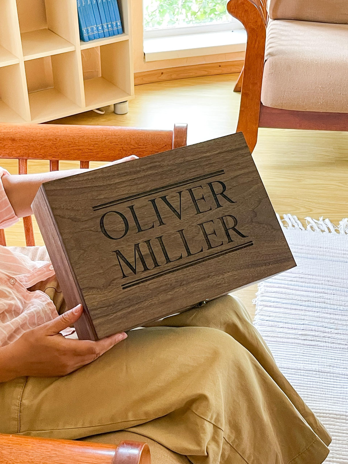 Personalized wooden name box for memories, keepsake - Christmas gift, present for Him, Boyfriend, Boy, Guy, Groomsmen, Friend for Birthday (Walnut) InsideDecor.Shop