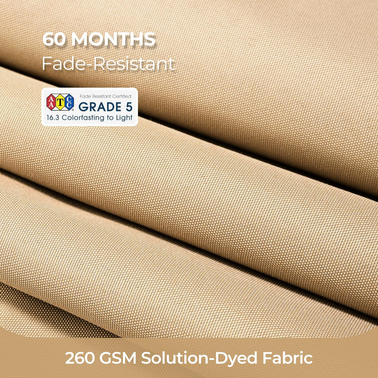 HOMSHADE 9FT Aluminum Outdoor Patio Umbrella, 5-Year Fade Resistant Market Table Umbrella, UPF50+ UV Protection with Push Button Tilt, Crank for Pool Deck and Garden (Beige) HOMSHADE