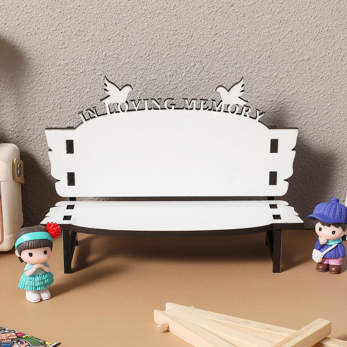 Ipetboom Office Practice White Embryo DIY Crafts Sublimation Blank Chair Decor Table Ornament DIY Chair Craft Sublimation Photo Bench Sublimation Decoration Wooden Doll House Dining Table Ipetboom