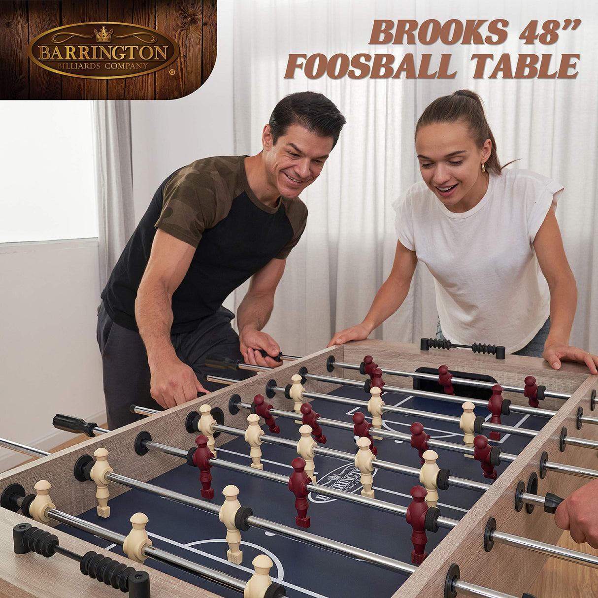 Barrington Billiards Brooks 48 Inch Foosball Table, Black/Brown Barrington Billiards