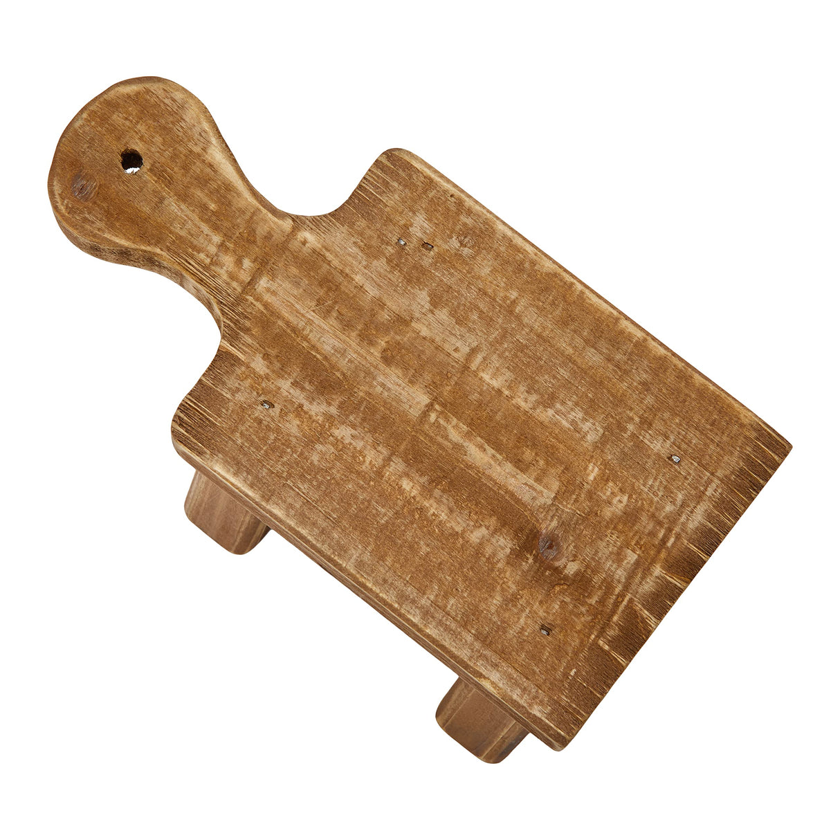 Creative Co-Op Small Wood Pedestal with Handle Creative Co-Op