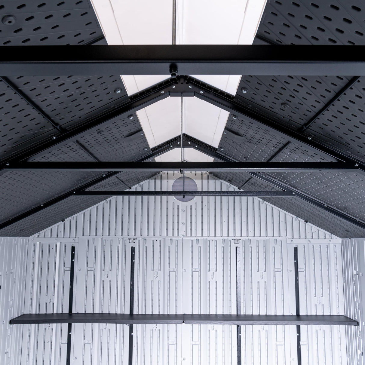 Lifetime Outdoor Storage Shed, 8x10 Ft, Desert Sand, Resin Tool Shed with Lockable Doors and Steel-Reinforced Walls Lifetime