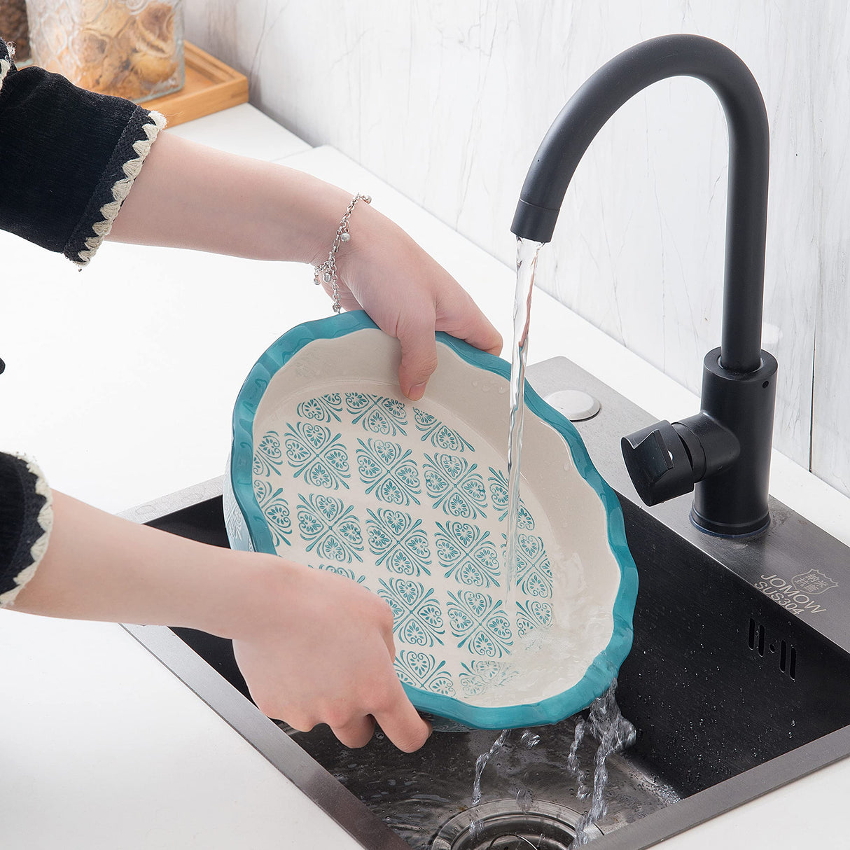 Wisenvoy Pie Pan Ceramic Pie Dish Pie Plate Porcelain Deep Dish Pie Pan Non-Stick Pie Pans Wisenvoy