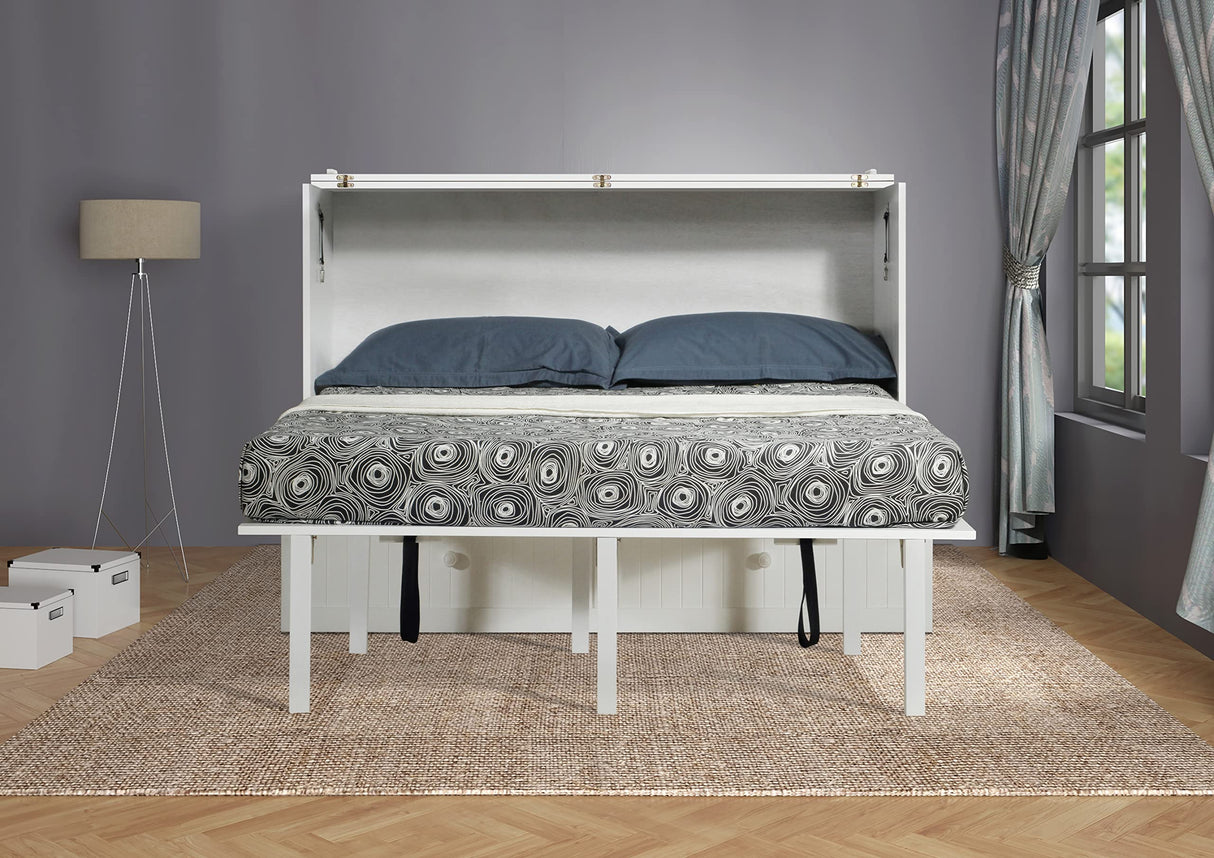 Mega Solutions Murphybedz Tuscany Murphy Cabinet Chest Bed with Charging Station 6 Inch, Queen (White) Mega Solutions