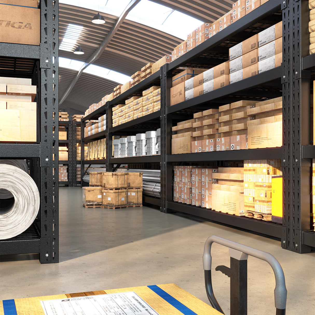 Bepatio 9400LBS Storage Shelves Garage Shelving 67.6''W 4 Tier Adjustable Metal Shelving Unit, Garage Shelves Industrial Shelf for Warehouse Basement Commercial, 67.6''Wx23.7''Dx72''H, Black Bepatio