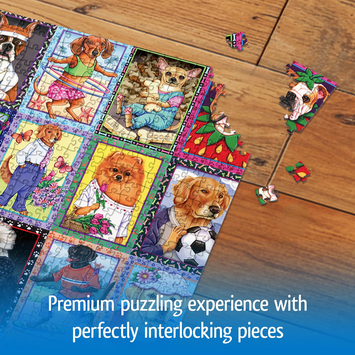 Wonder Forge Dandy Dogs 1000 Piece Jigsaw Puzzle for Adults | Unique, Perfectly-Fitting Pieces | Fun, Vibrant Imagery | Amazon Exclusive Wonder Forge