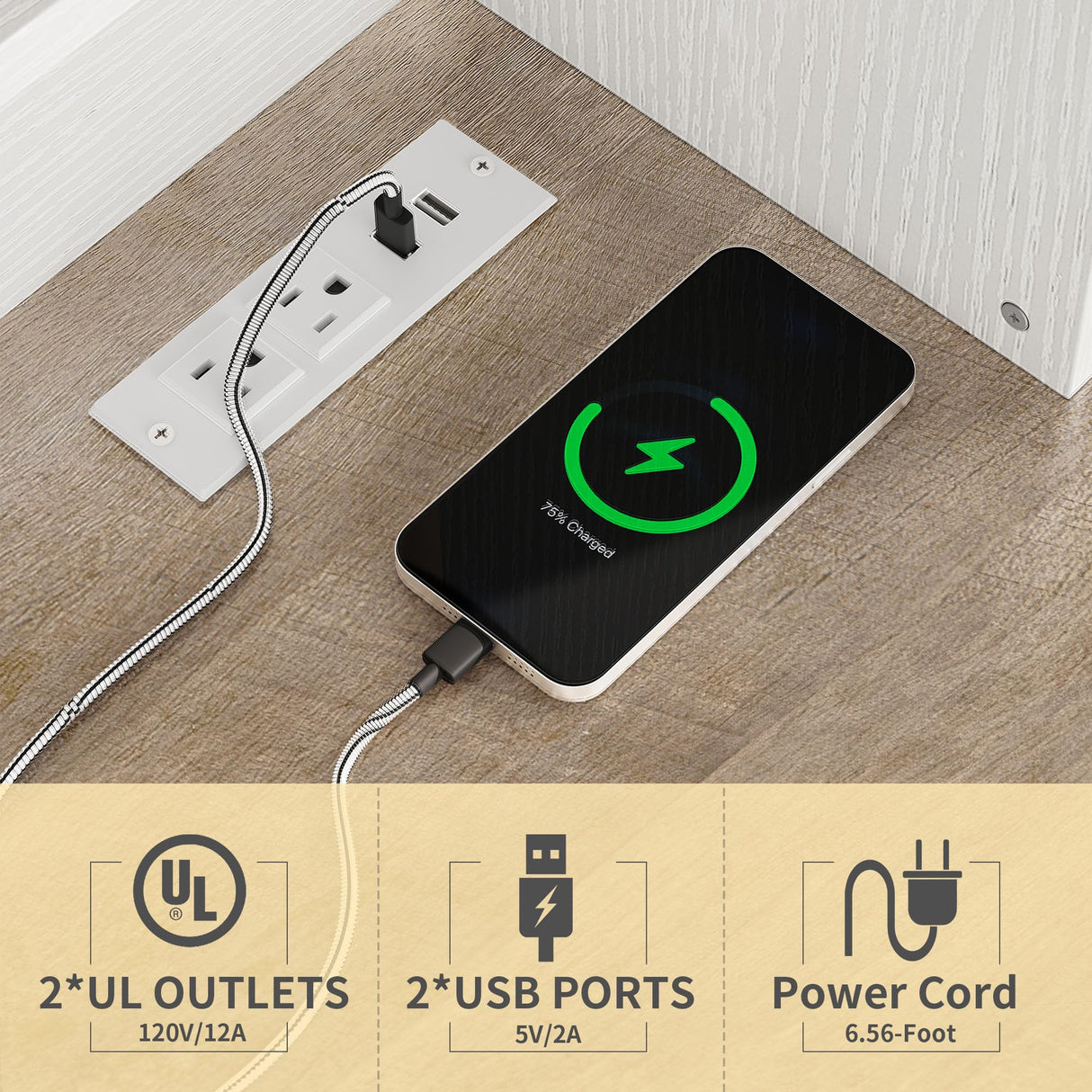 DWVO Bakers Rack Microwave Stand Cabinet with Trash Can Bin Cabinet and Power Outlet 6-Tiers Farmhouse Kitchen Tall Thickened Coffee Bar Table Station with Storage Shelf, White DWVO