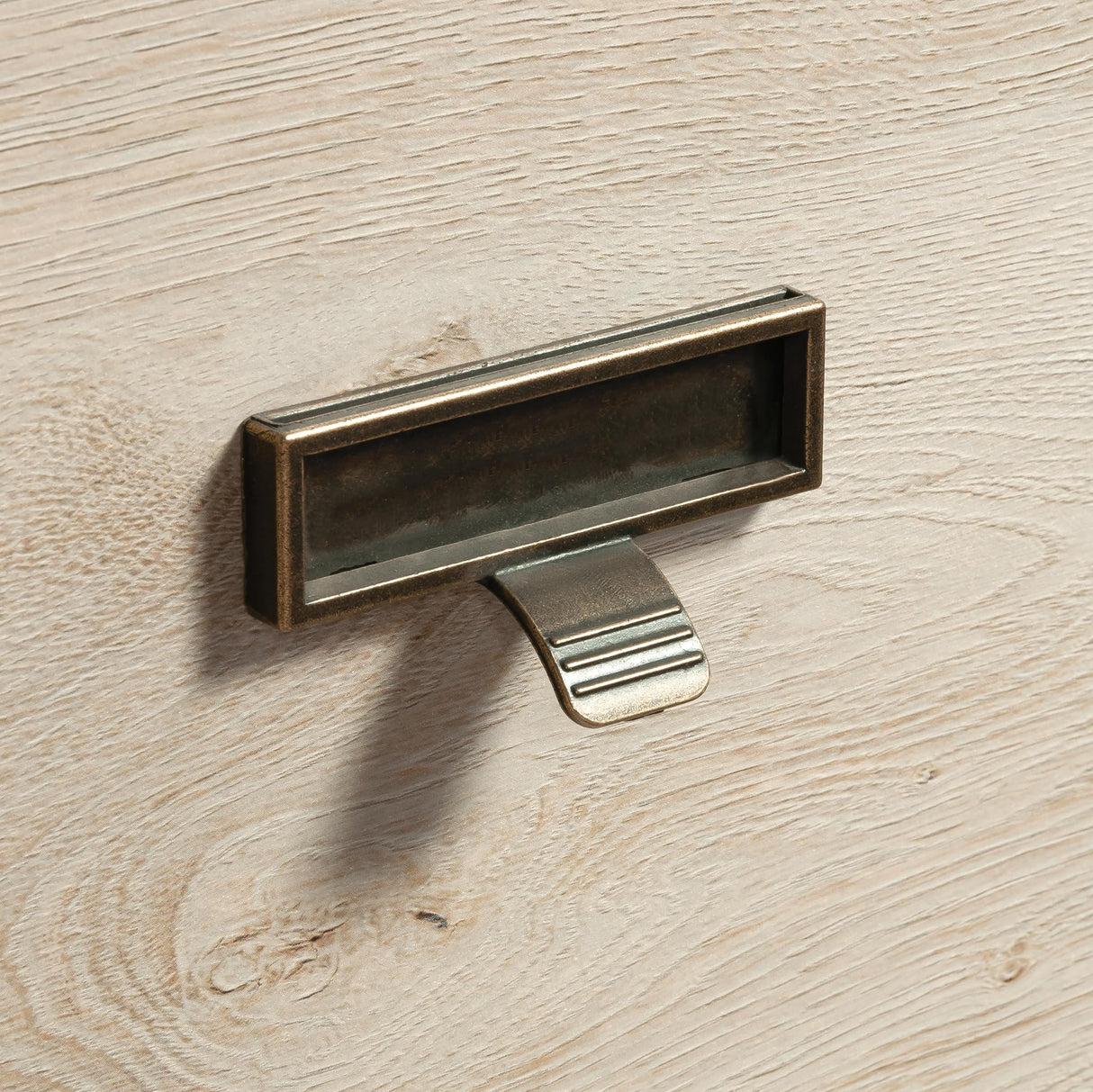 Sauder Trestle Night Stand, L: 26.38" x W: 19.06" x H: 25.12", Chalked Chestnut finish Sauder