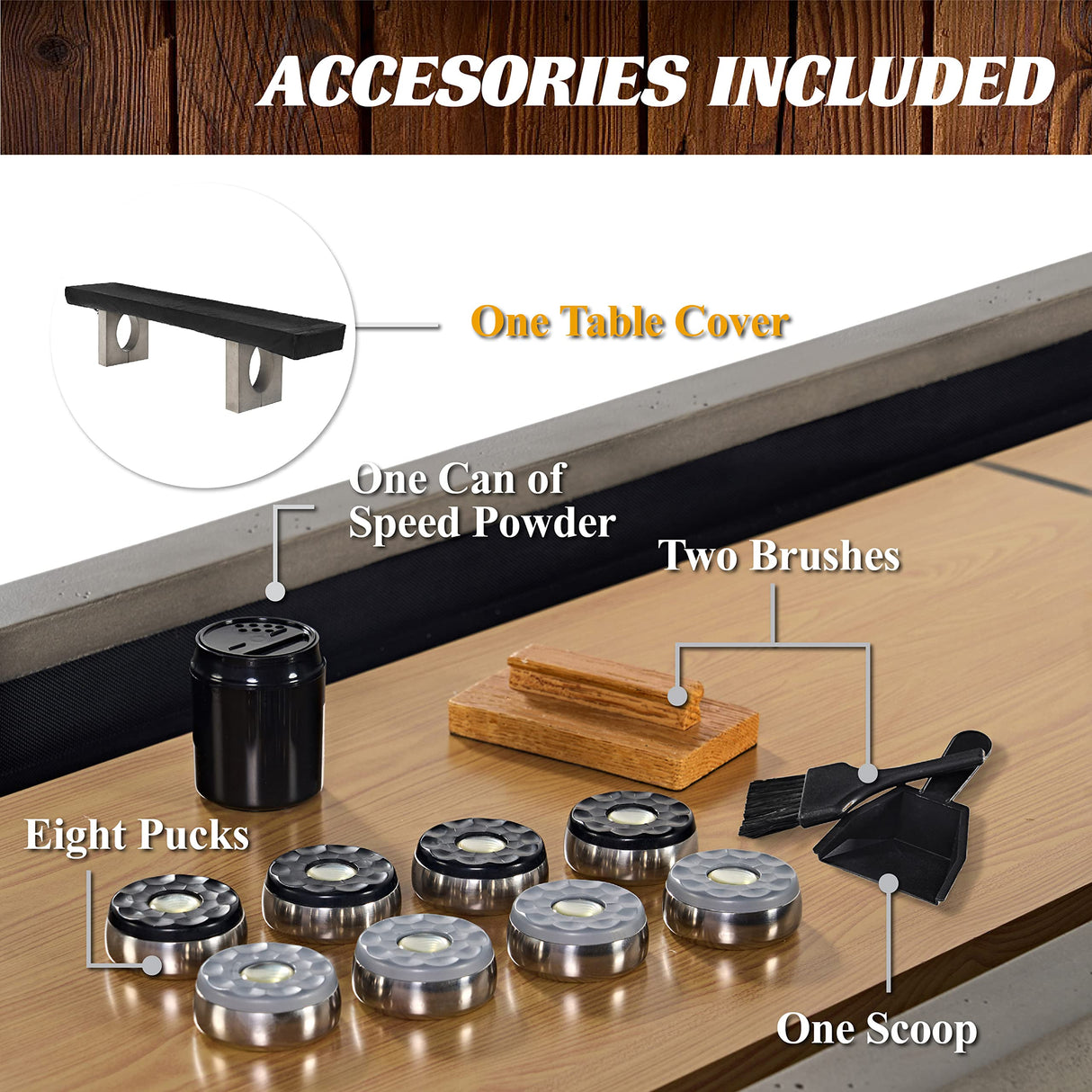 Barrington Billiards 11' Aurora Outdoor Shuffleboard Table with Scratch-Resistant Playfield and 8 Puck Set Barrington Billiards