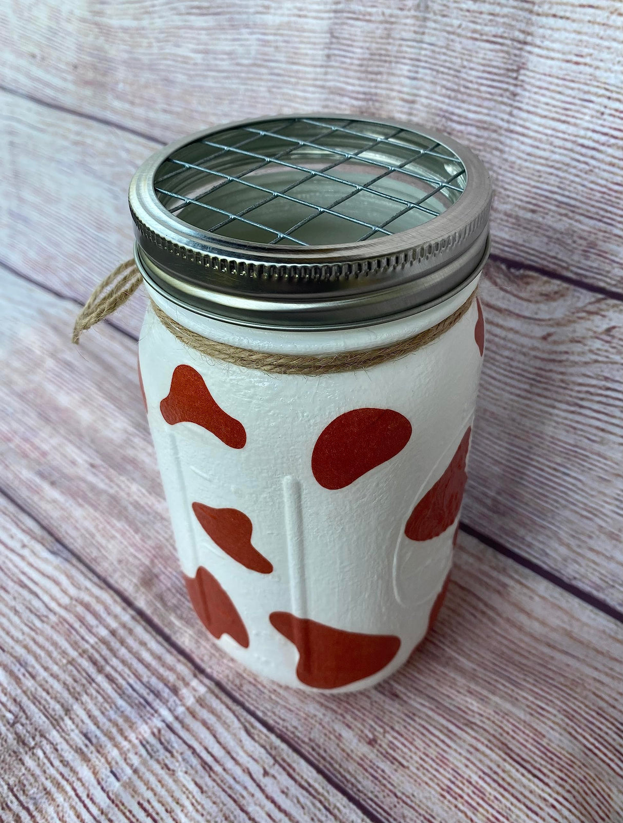 Cow print mason jars/cowhide decor/farm animal party decor/cow centerpieces/cattle decor/western decor jars (Regular Mouth Pint 16oz, No Lid Insert, Black Cowhide Print) Generic