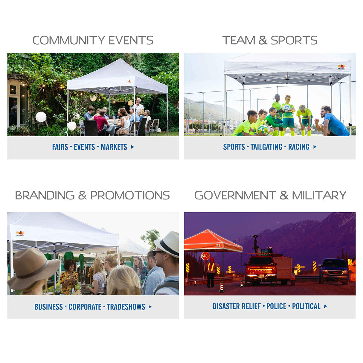 ABCCANOPY Commercial Pop Up Canopy Tent 10x10 Premium-Series, White ABCCANOPY