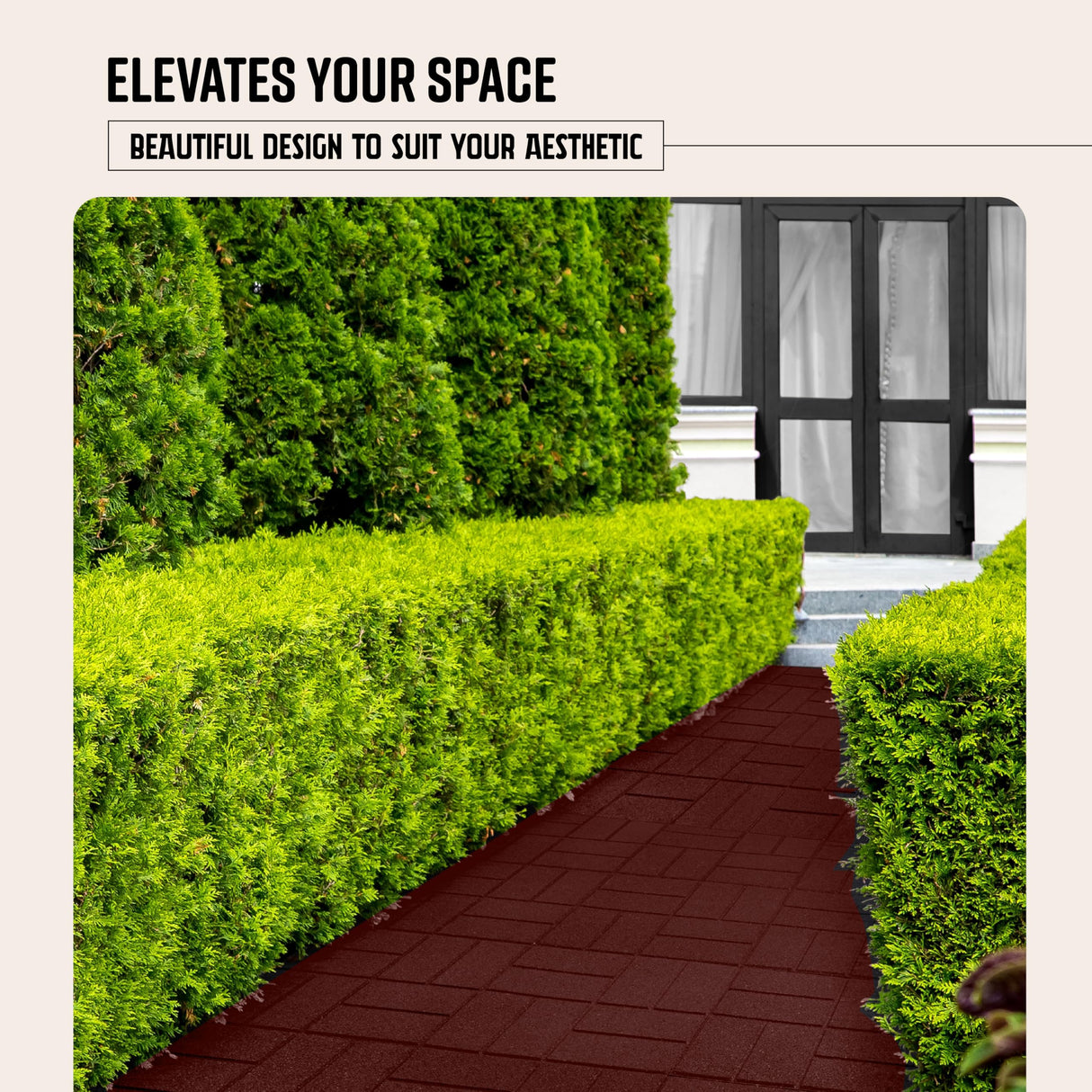 Playsafer Brick Rubber Interlocking Tiles | 16 X 16 | Easy Install for Indoor and Outdoor Use (Red, 20 Tiles) Playsafer