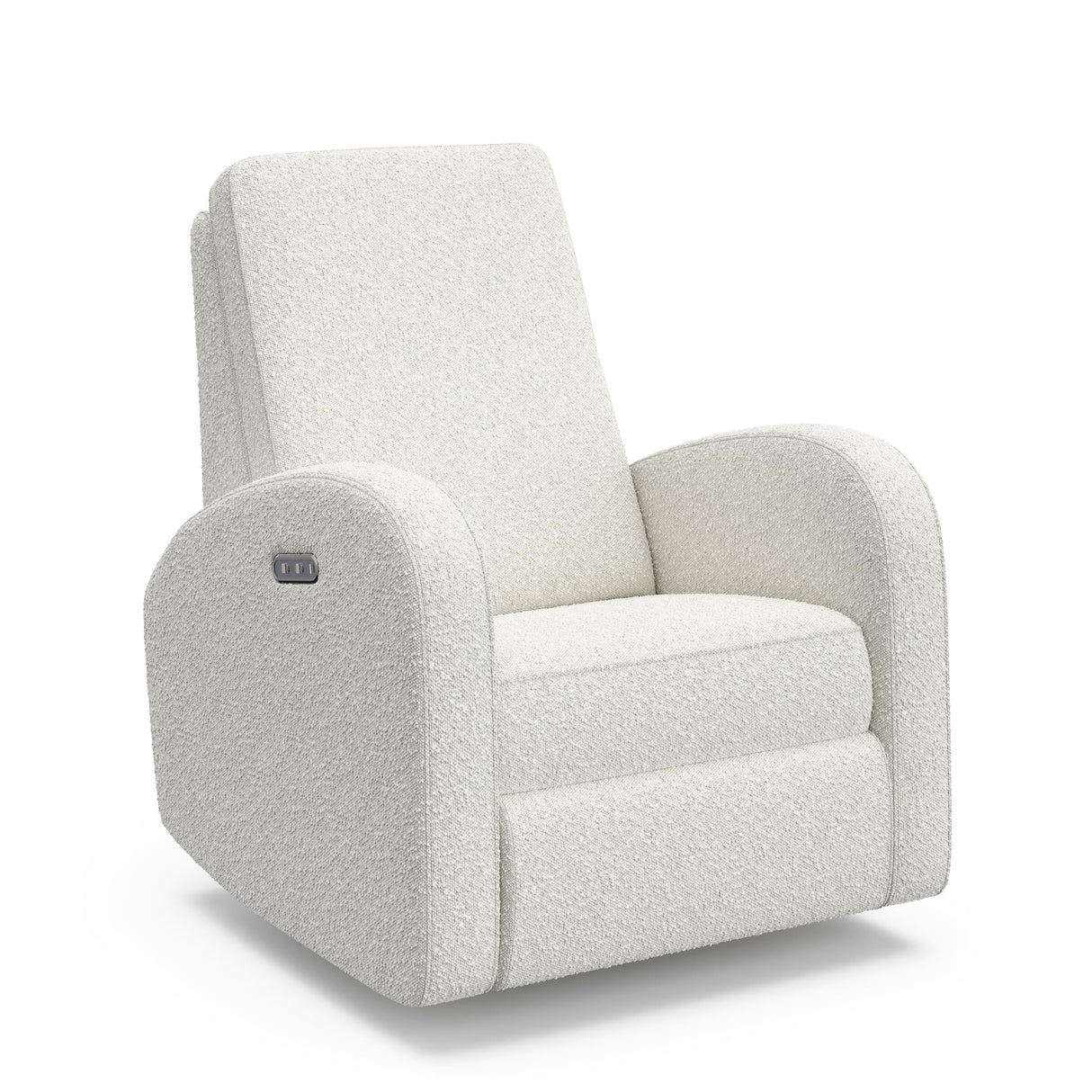Storkcraft Santa Monica Power Recliner Swivel Glider (Ivory Boucle) – Effortless Electronic Power Recline, USB-A & USB-C Charger STORKCRAFT
