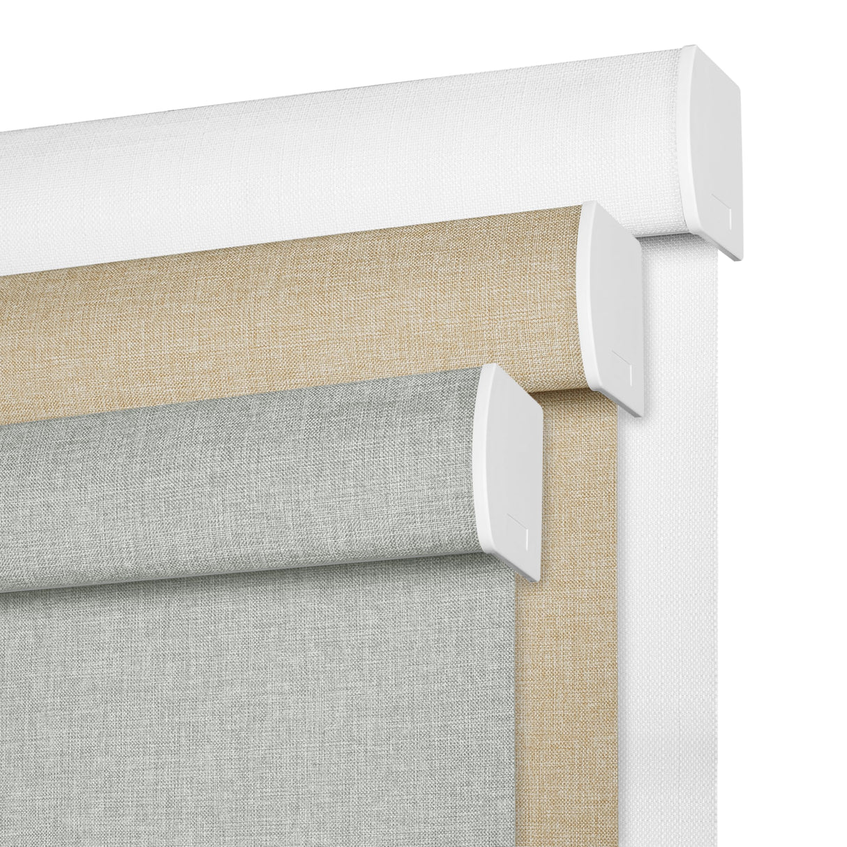 BERISSA Blackout Roller Shades for Windows,Cordless,Linen Fabric,Roller Blinds,Thermal Insulated UV Protection,Window Shades for Home Bedroom Office Door.Grey.Custom Size BERISSA