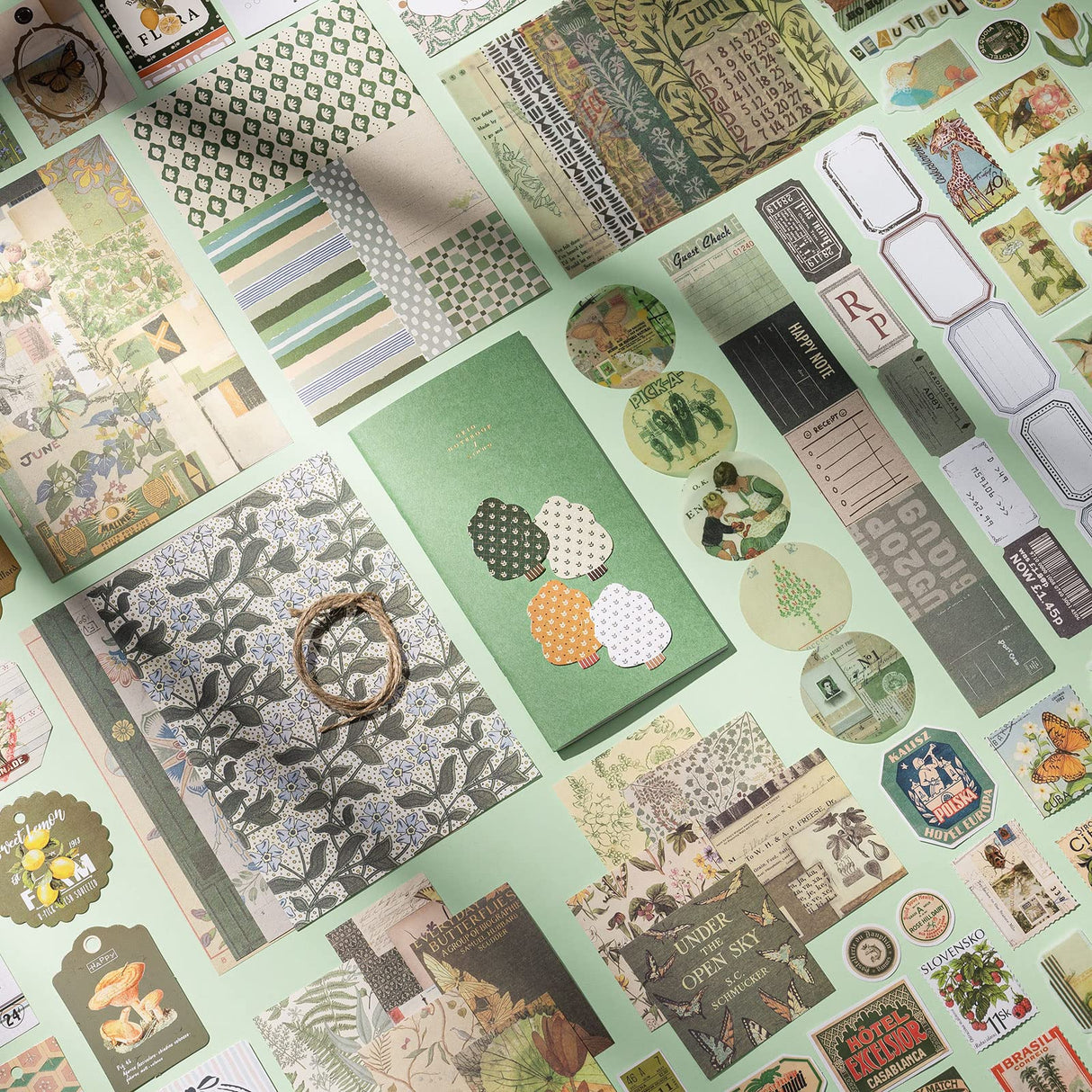 YagCu Aesthetic Scrapbook Kit, Junk Journal Scrapbooking Supplies, Vintage Journaling Set Bullet Journals Material, Large Collection for Teen Girls Women Adults Beginners, Arts Craft Ephemera YagCu