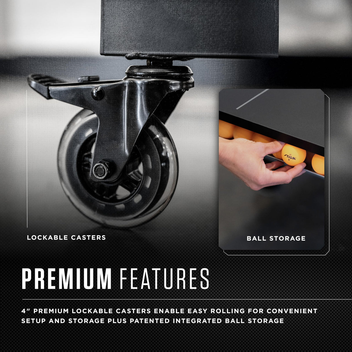 STIGA Carbon18 Table Tennis Table with Integrated Ball Storage Stiga