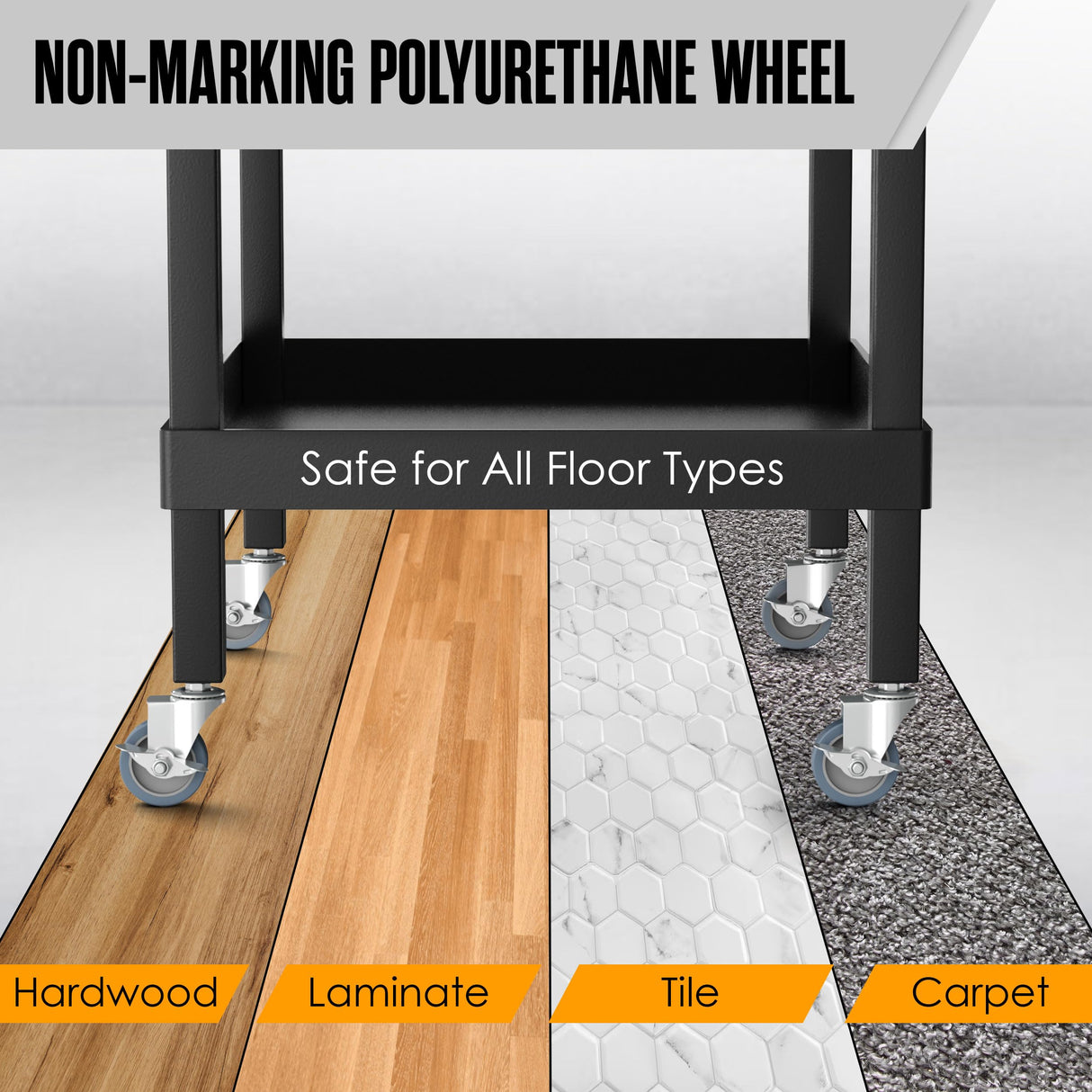 Caster Wheels, Casters, Casters Set Of 4, Stem Casters, 3 Inch Casters, Locking Casters, Castor Wheels, Rubber Casters, Wheels for Wire Shelving Racks, Casters for Wire Shelving, Heavy Duty 3/8-16x1.5 Houseables