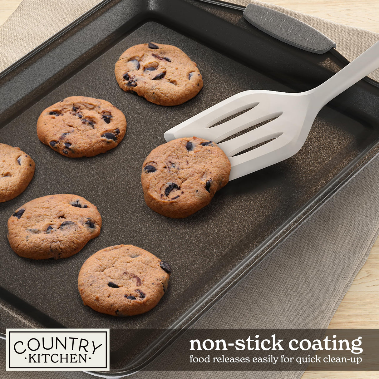 Country Kitchen Nonstick Stackable Bakeware Set - Durable, Easy Release Baking Set, Gray, 10 Pcs Country Kitchen