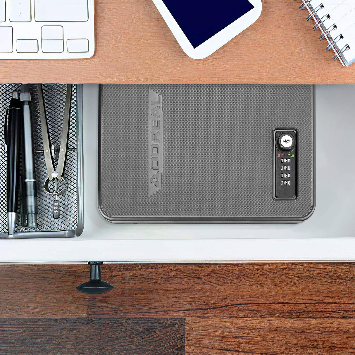 Adoreal Gun Safes for Pistols, Small Pistol Safe Handgun Portable Safe with 4 Digits Combination Lock for Gun Storage, Plastic Handgun Case for Car, Home, Travel Adoreal